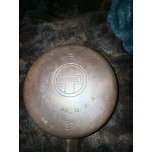 No 8 Cast Iron Griswold Large Block Logo Skillet 704C 704 C Frying Pan